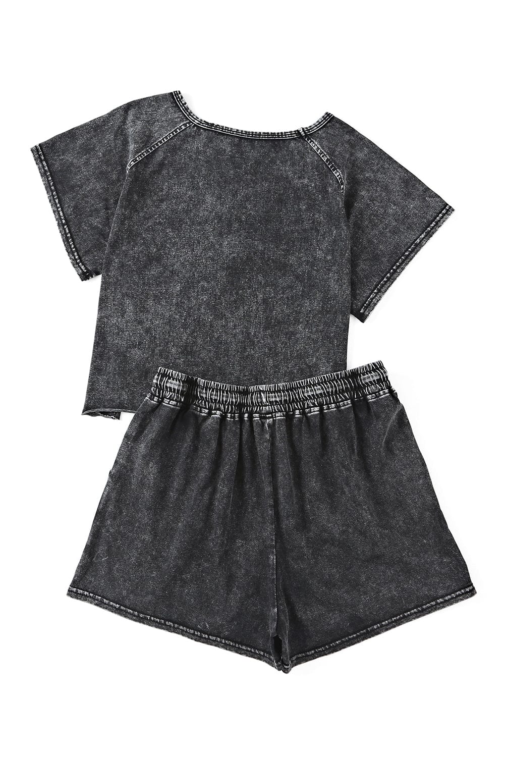 Acid Washed Black Lounge Ensemble with Shorts from MsDressly