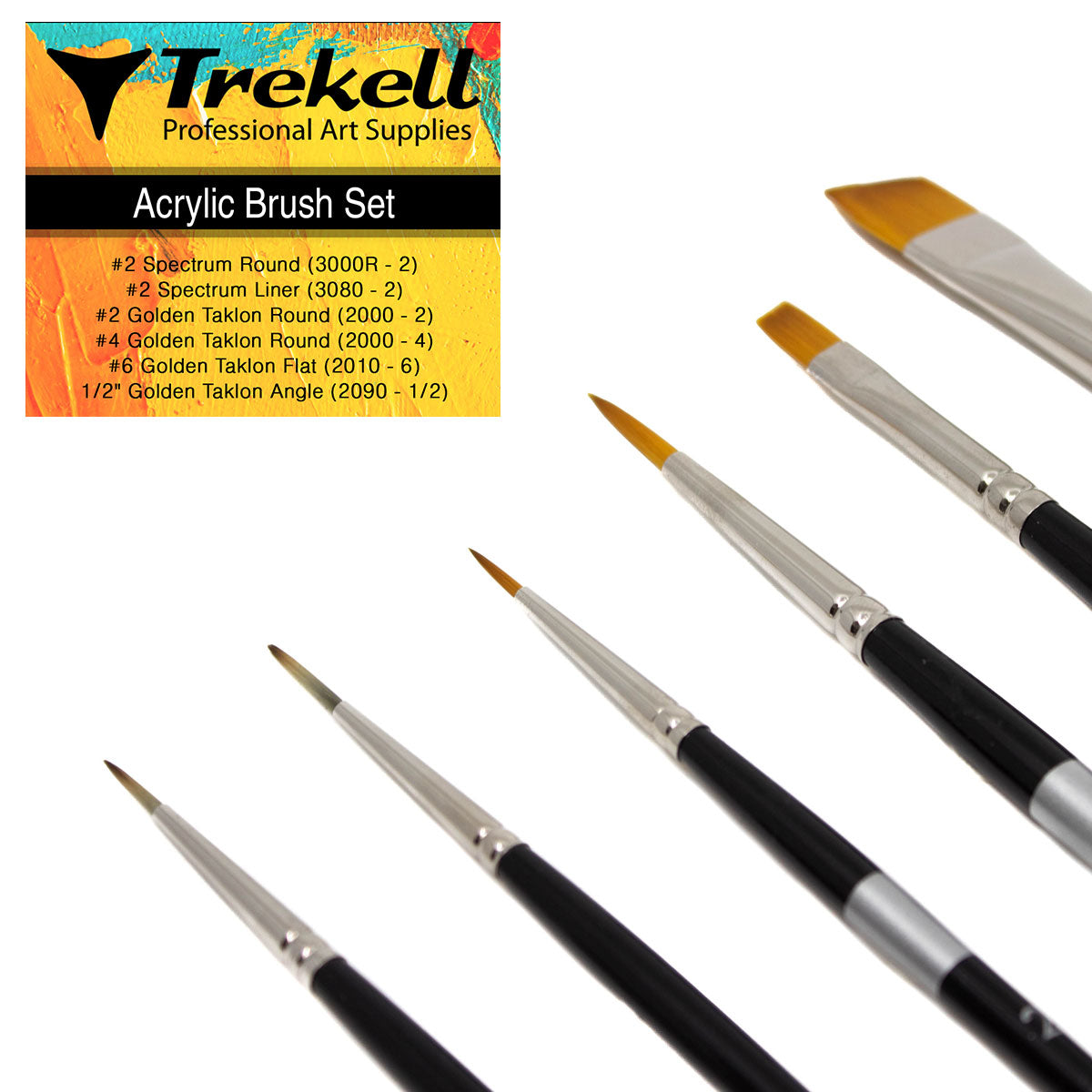 Trekell Acrylic Brush Set - Professional Artist Brushes from Trekell Art Supplies