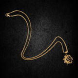 Sunflower Gold Skull Necklace from Zapps Clothing