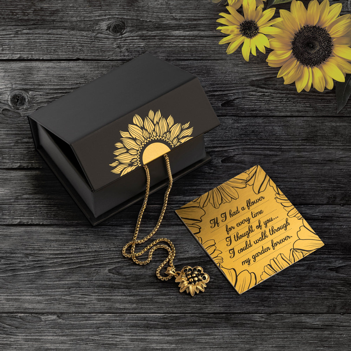 Sunflower Gold Skull Necklace from Zapps Clothing