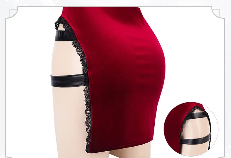 Ada Wong Resident Evil Cosplay Red Dress – Lace Cheongsam From Kawaii Stop