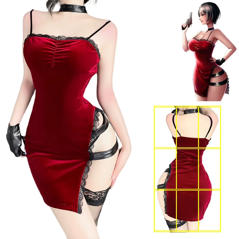 Ada Wong Resident Evil Cosplay Red Dress – Lace Cheongsam From Kawaii Stop