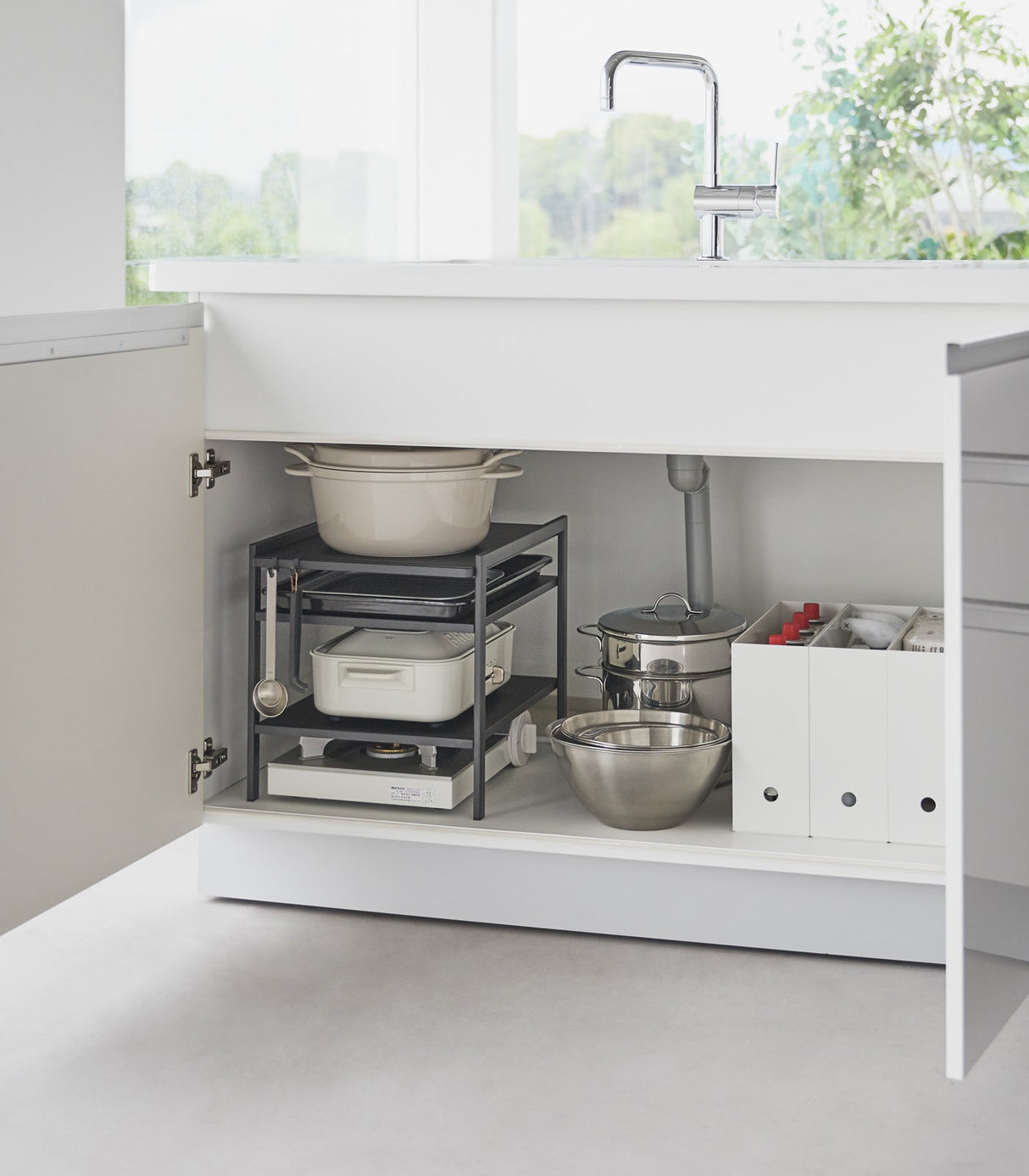Three-Tier Cabinet Storage Rack (14" H)  - Steel from Yamazaki Home