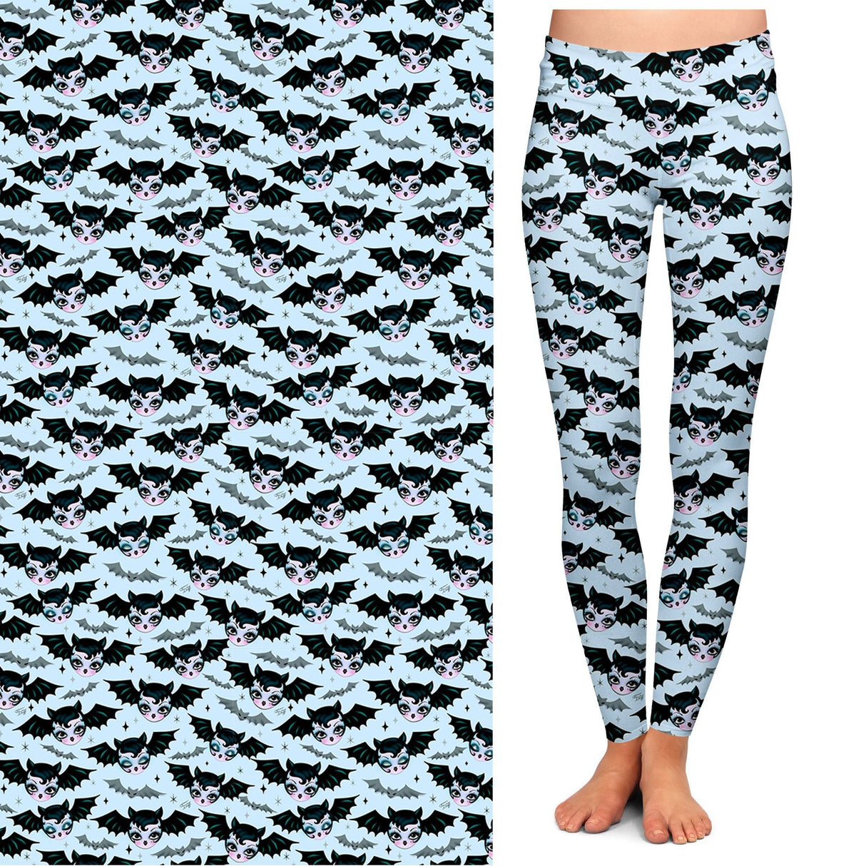 Battylicious Leggings by Miss Fluff x Lipstick & Chrome BLUE From Quirks!