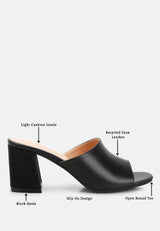 Addie Block Heel Slip On Sandals from London Rag International