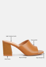 Addie Block Heel Slip On Sandals from London Rag International