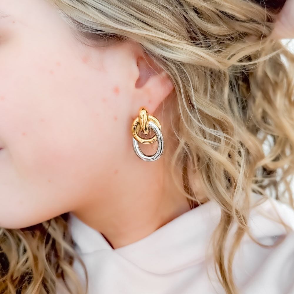 Adelle Two Tone Earrings from Pretty Simple