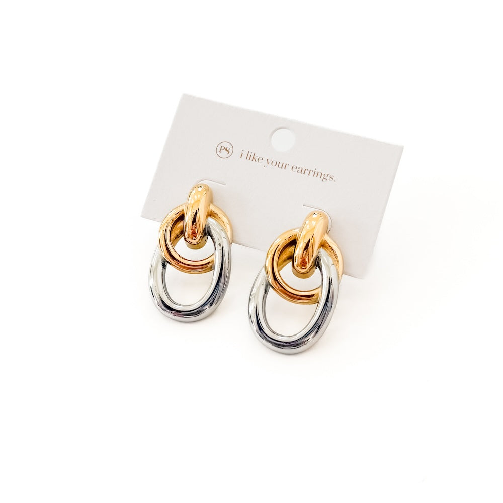 Adelle Two Tone Earrings from Pretty Simple