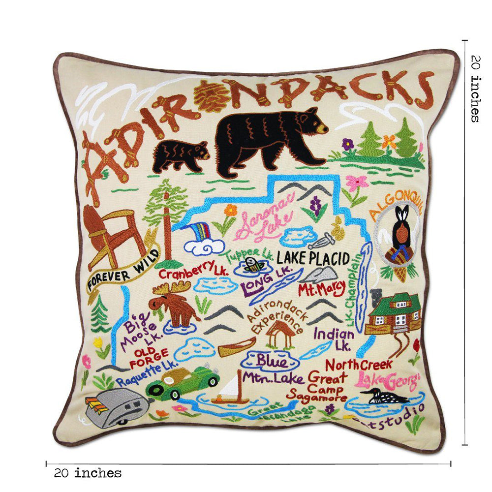 Adirondacks Hand-Embroidered Pillow from Quirks!