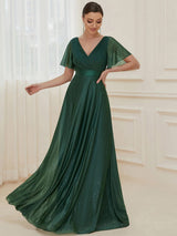 Adorable Plunging V-Neck Ribbon Belt Evening Gown from MsDressly