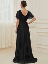 Adorable Plunging V-Neck Ribbon Belt Evening Gown from MsDressly