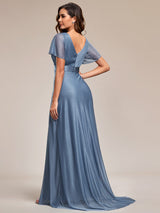 Adorable Plunging V-Neck Ribbon Belt Evening Gown from MsDressly
