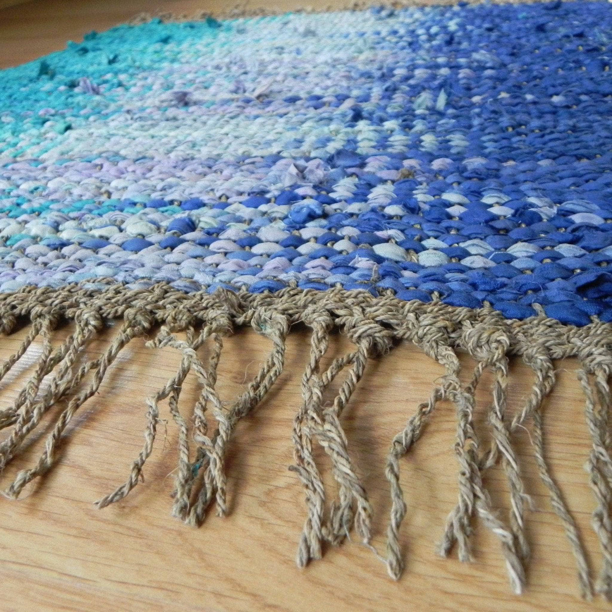 Adriatic Pools Throw Rug Weaving Pattern from Darn Good Yarn