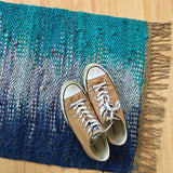 Adriatic Pools Throw Rug Weaving Pattern from Darn Good Yarn