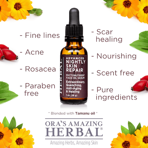 Advanced Nightly Skin Repair with Organic Tamanu Oil from Ora's Amazing Herbal