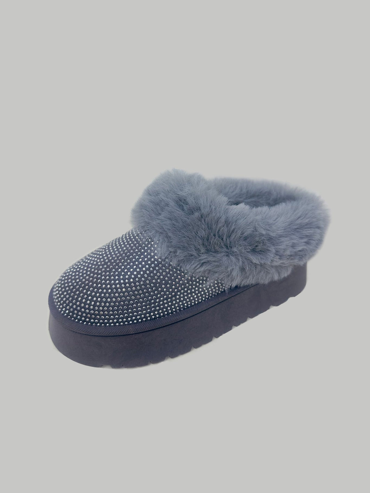 WILD DIVA Embellished Faux Fur Platform Booties in Grey from My Pampered Life Seattle