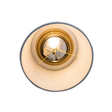 Moderne 14"W Flush Mount Conversion Kit  White Fabric Drum Lampshade From LampsUSA