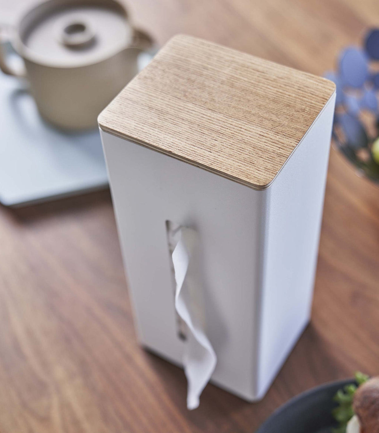 Two-Sided Tissue Case - Steel + Wood from Yamazaki Home