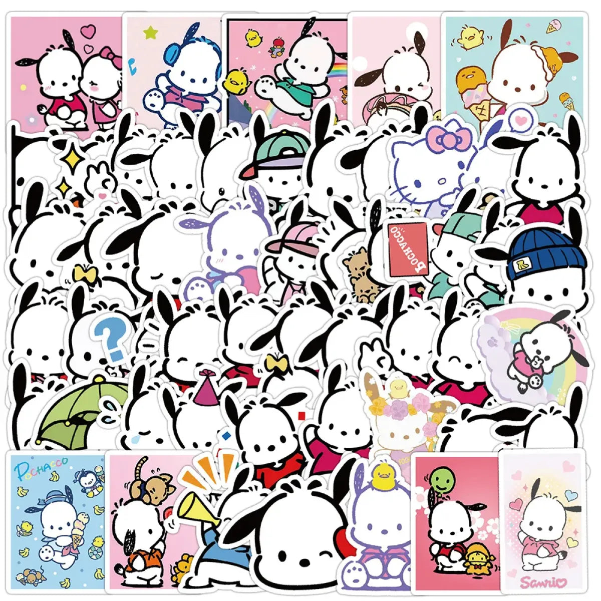 50pcs Sanrio Cartoon Stickers - Hello Kitty, Kuromi, My Melody from Kawaii Stop