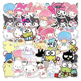 50pcs Sanrio Cartoon Stickers - Hello Kitty, Kuromi, My Melody from Kawaii Stop