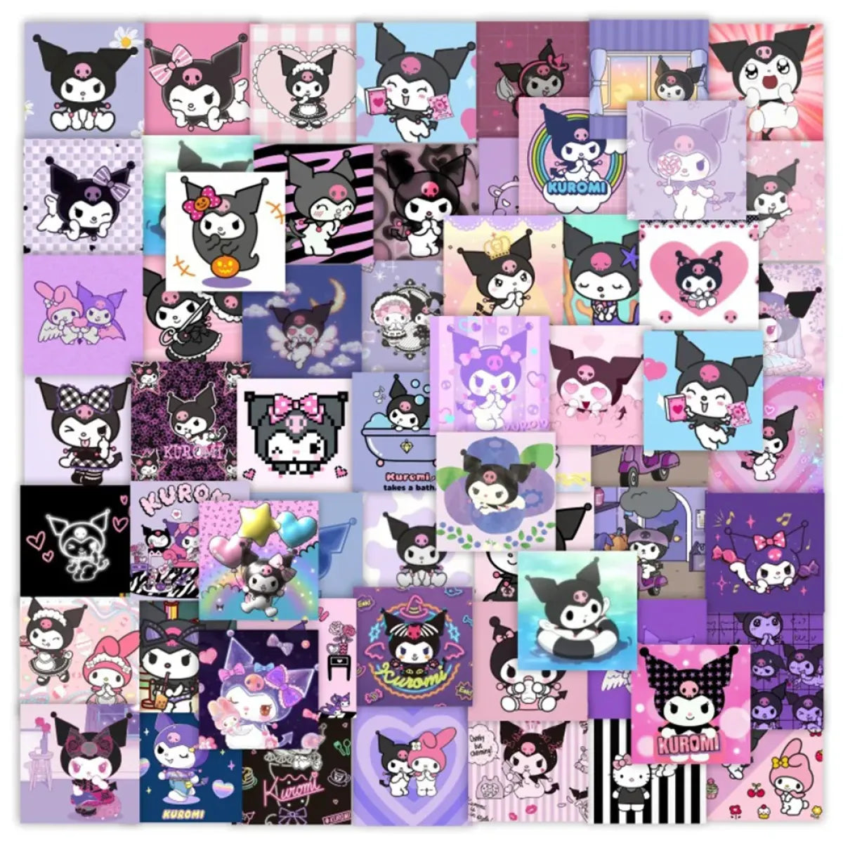 50pcs Sanrio Cartoon Stickers - Hello Kitty, Kuromi, My Melody from Kawaii Stop