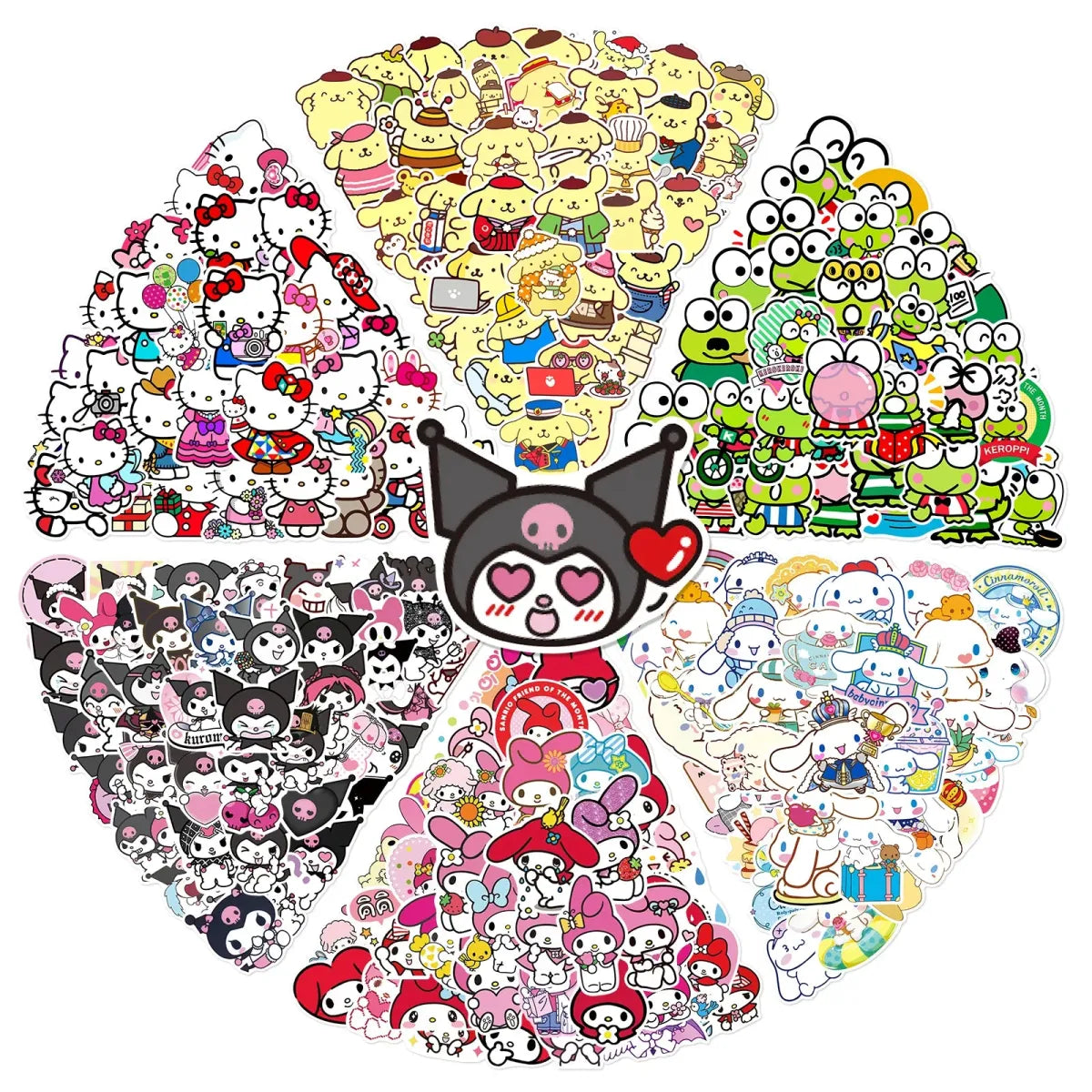 50pcs Sanrio Cartoon Stickers - Hello Kitty, Kuromi, My Melody from Kawaii Stop