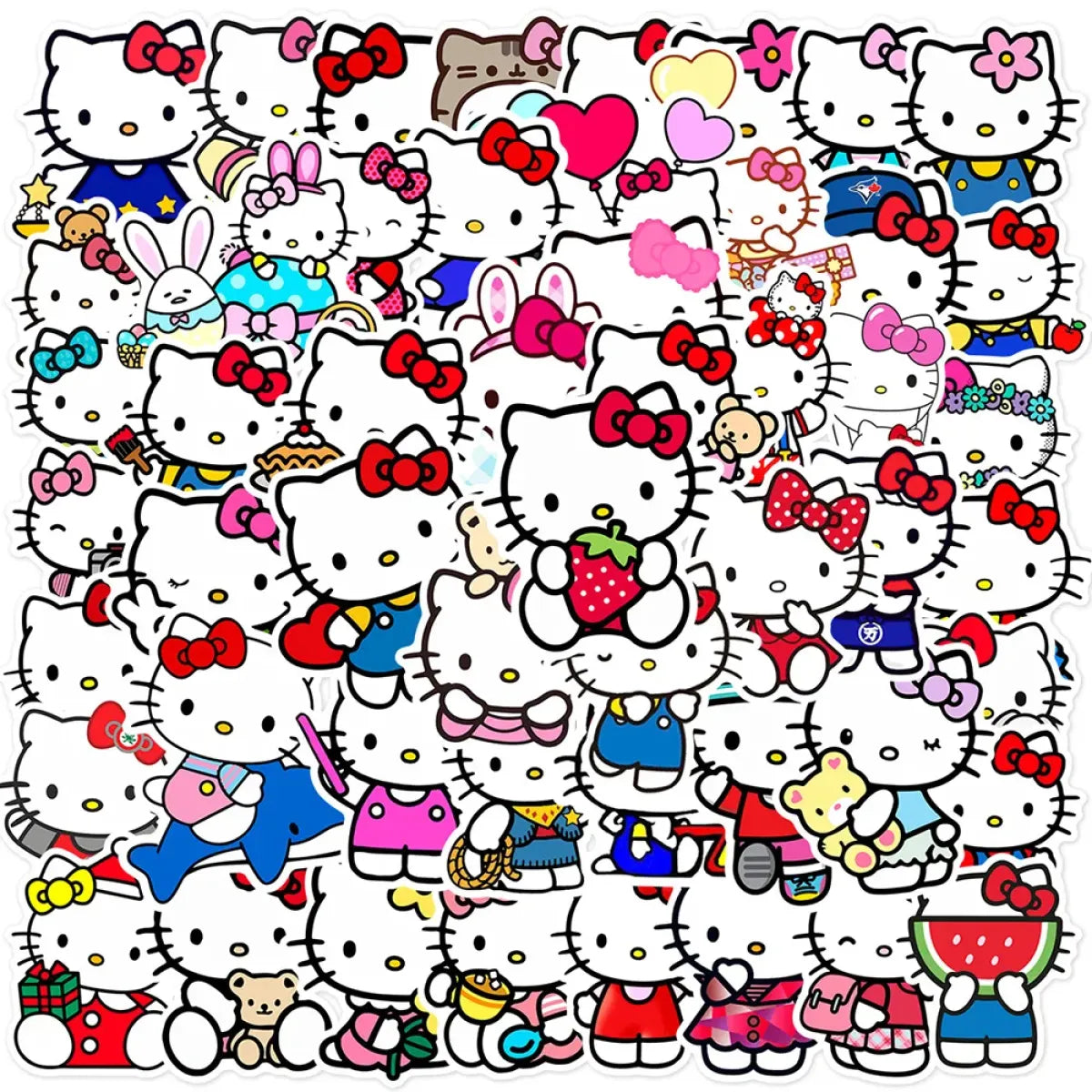 50pcs Sanrio Cartoon Stickers - Hello Kitty, Kuromi, My Melody from Kawaii Stop