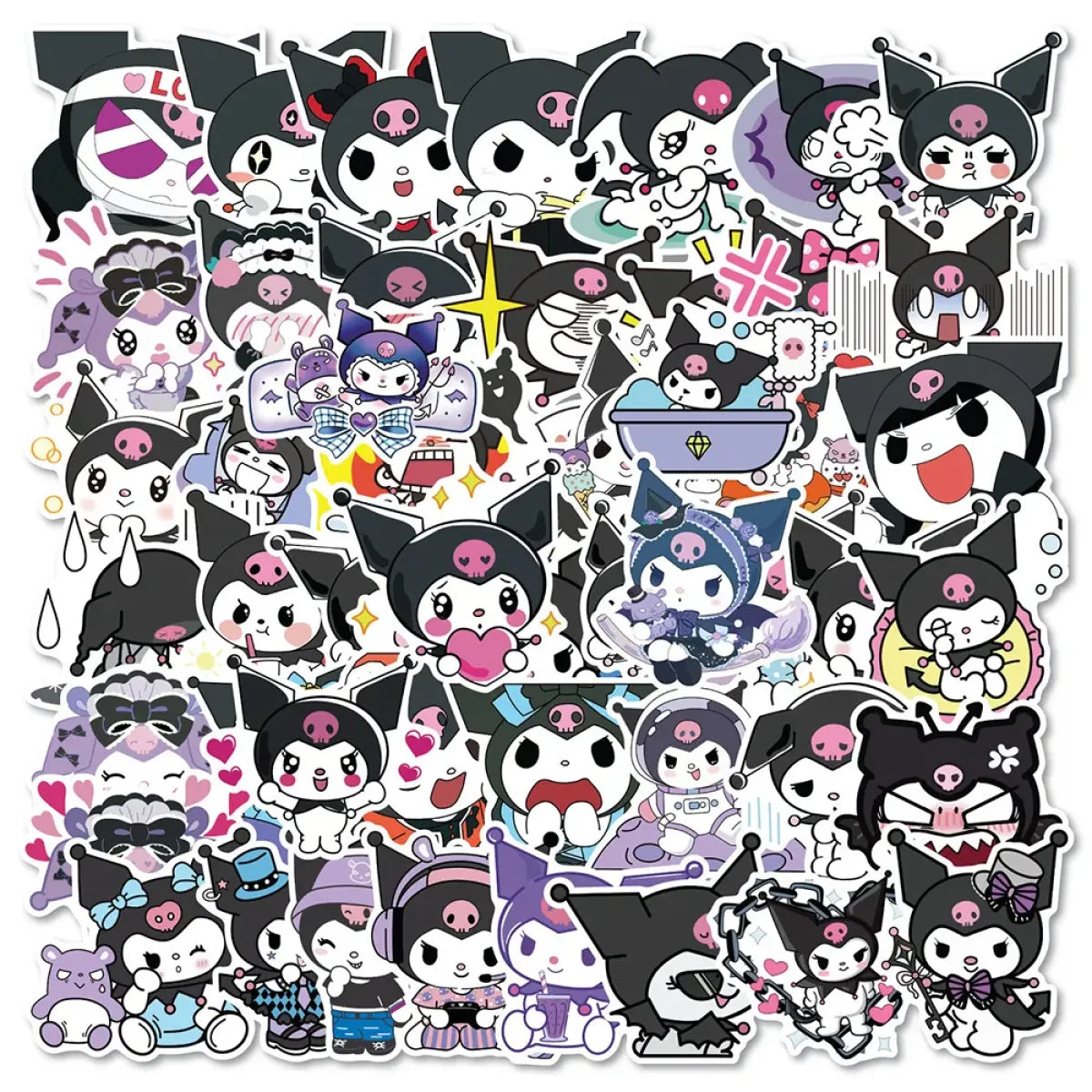 50pcs Sanrio Cartoon Stickers - Hello Kitty, Kuromi, My Melody from Kawaii Stop