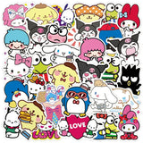 50pcs Sanrio Cartoon Stickers - Hello Kitty, Kuromi, My Melody from Kawaii Stop