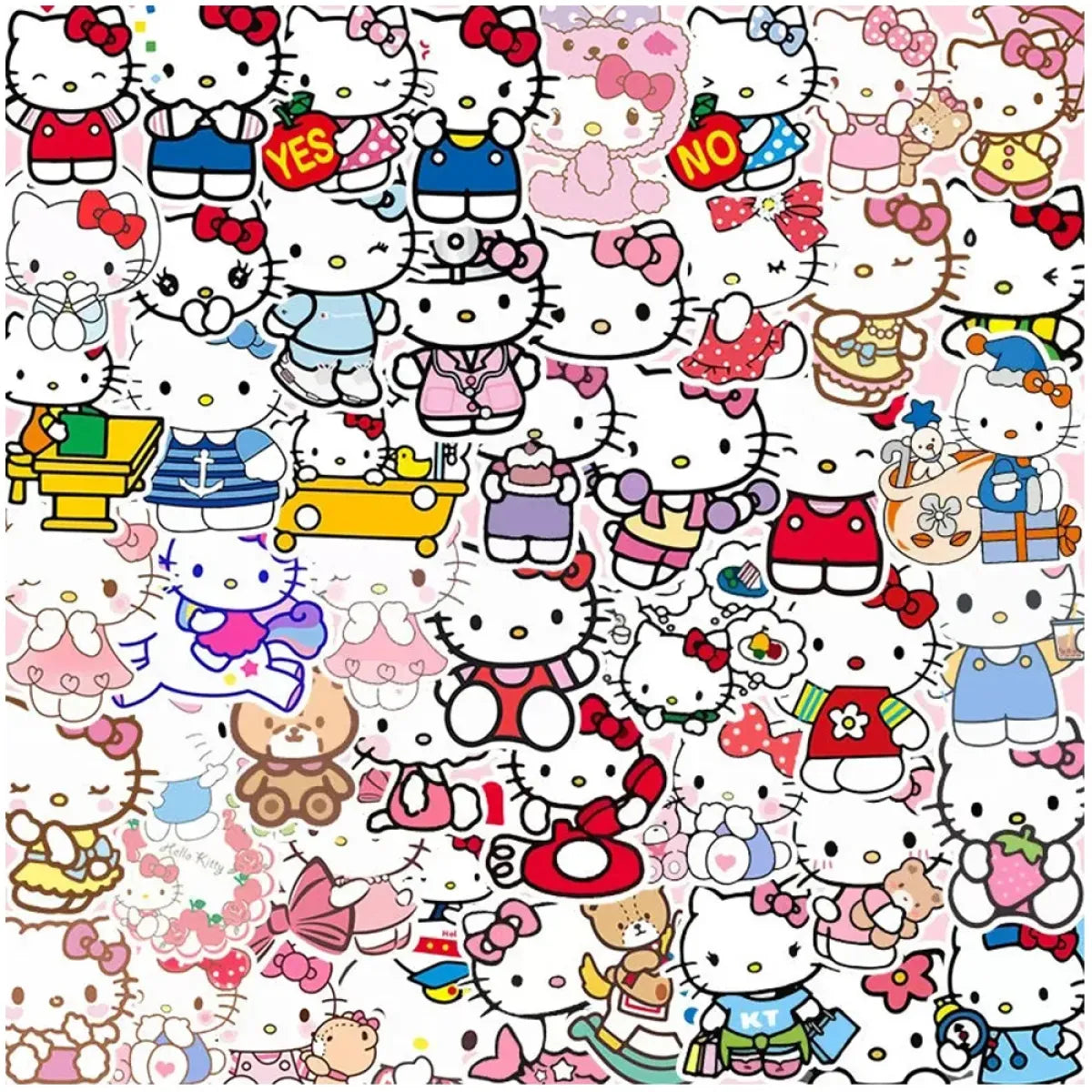 50pcs Sanrio Cartoon Stickers - Hello Kitty, Kuromi, My Melody from Kawaii Stop