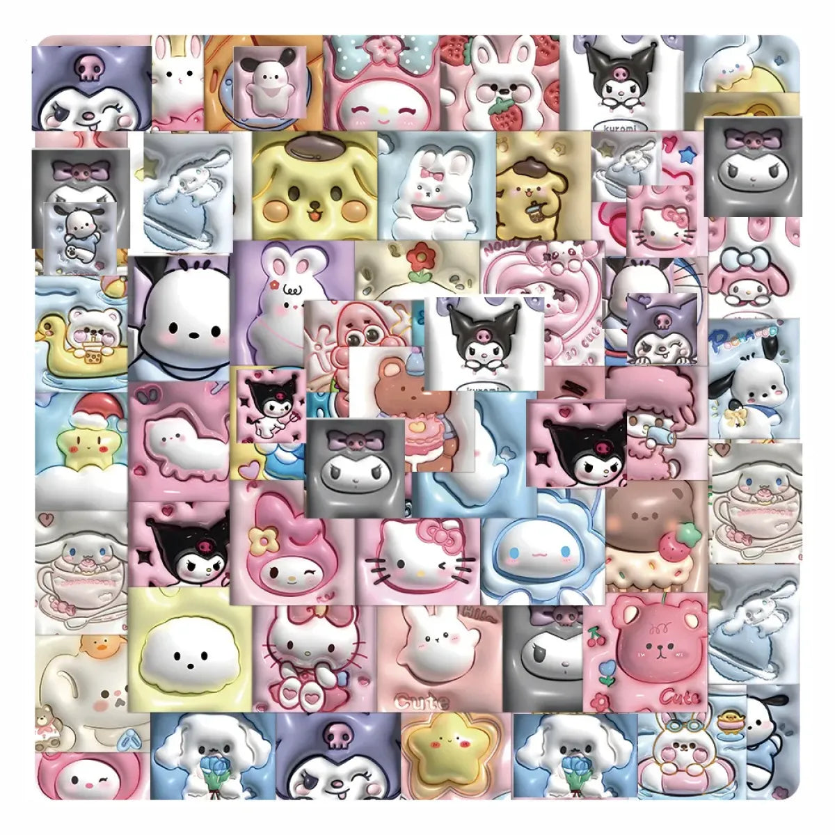 50pcs Sanrio Cartoon Stickers - Hello Kitty, Kuromi, My Melody from Kawaii Stop