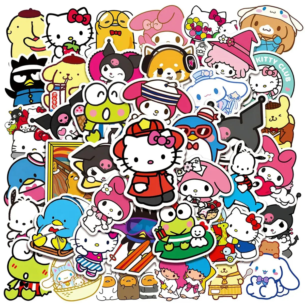 50pcs Sanrio Cartoon Stickers - Hello Kitty, Kuromi, My Melody from Kawaii Stop