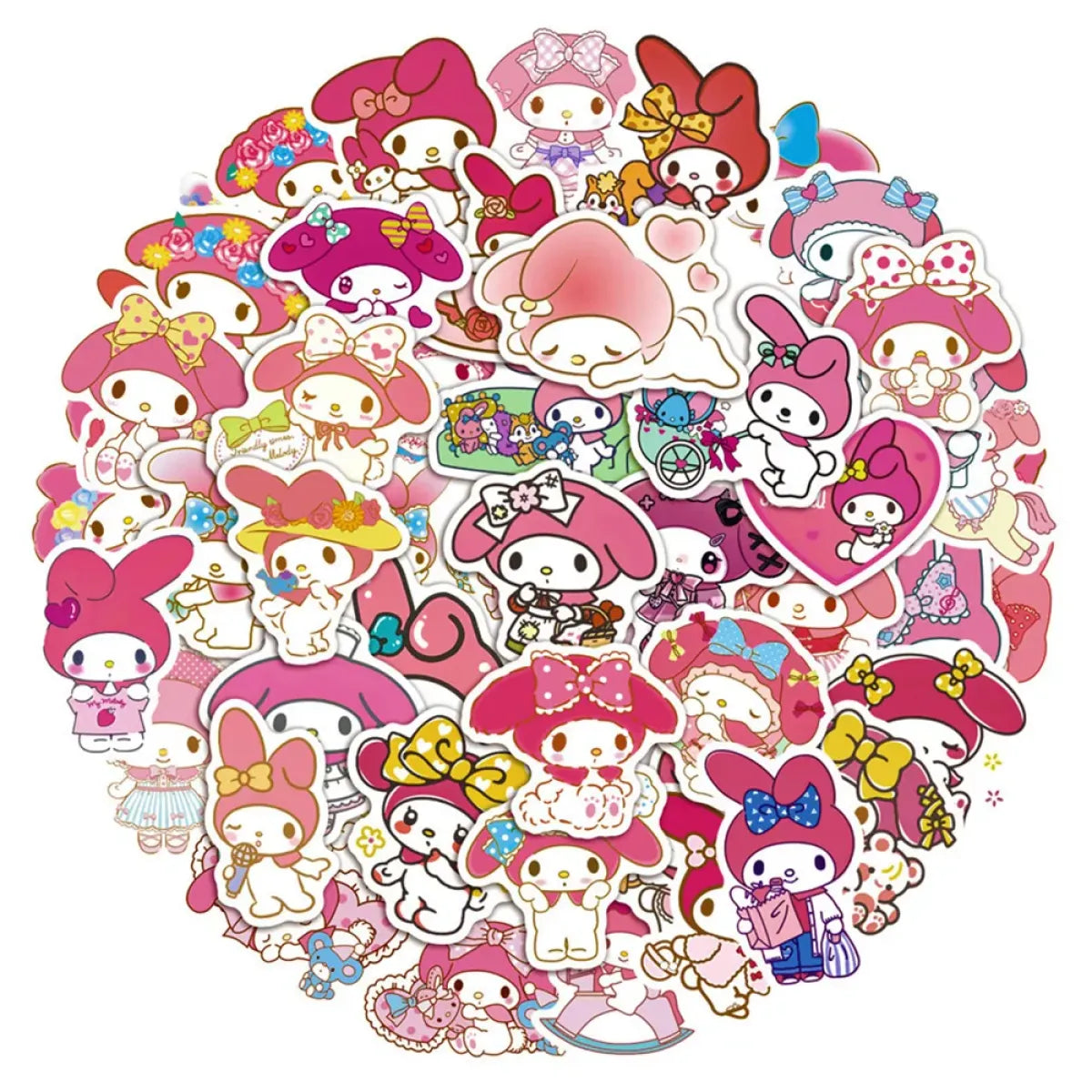 50pcs Sanrio Cartoon Stickers - Hello Kitty, Kuromi, My Melody from Kawaii Stop