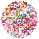 50pcs Sanrio Cartoon Stickers - Hello Kitty, Kuromi, My Melody from Kawaii Stop