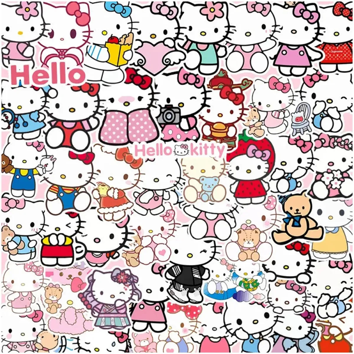 50pcs Sanrio Cartoon Stickers - Hello Kitty, Kuromi, My Melody from Kawaii Stop