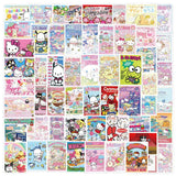 50pcs Sanrio Cartoon Stickers - Hello Kitty, Kuromi, My Melody from Kawaii Stop