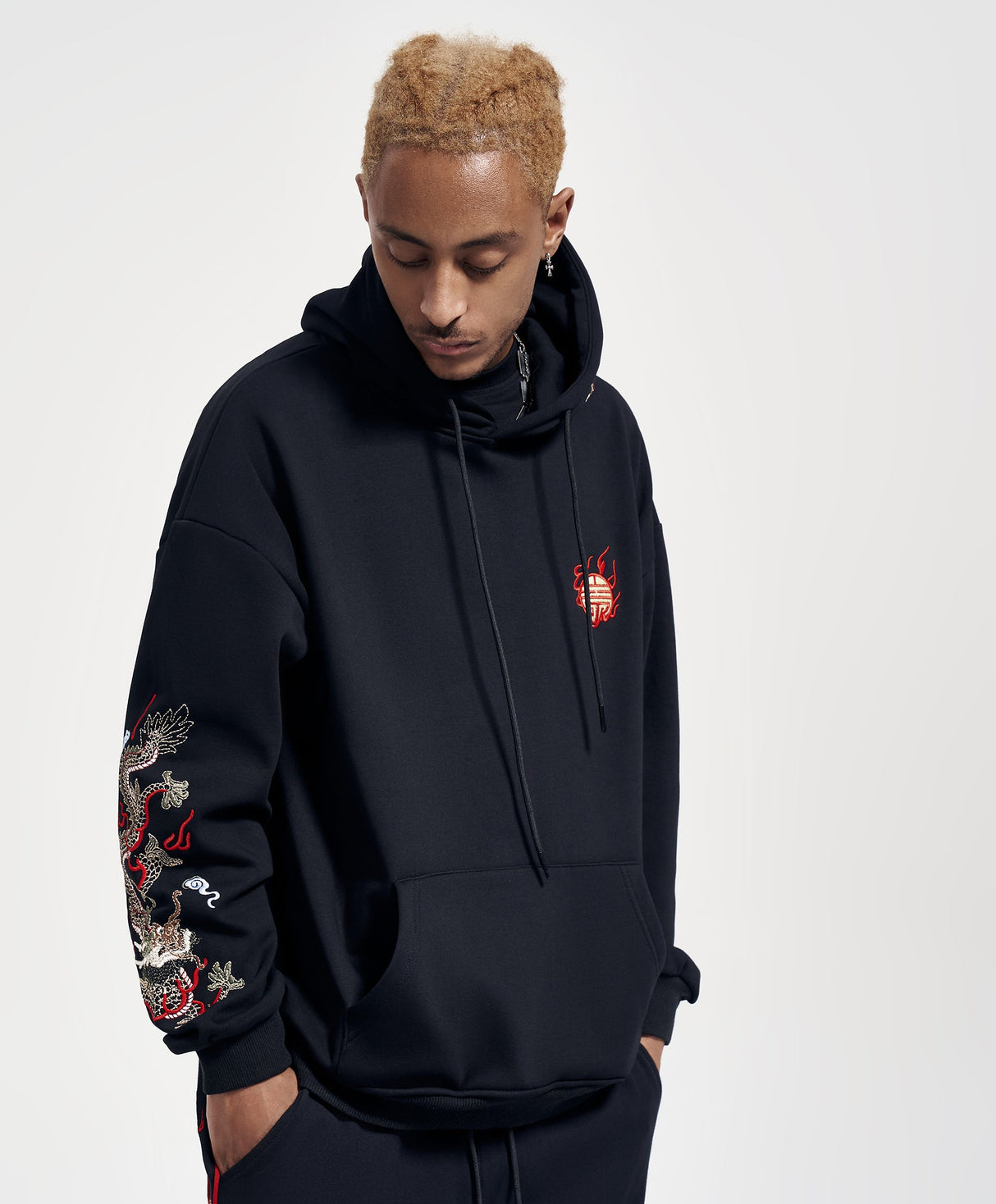 Flying Fire Dragon Embroidery Hoodie From Niepce Inc