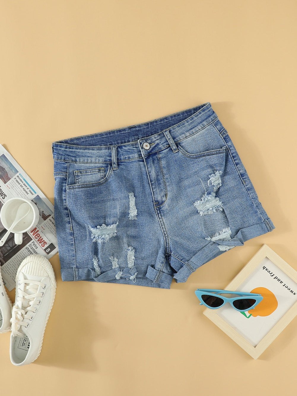 American Flag Denim Shorts from MsDressly