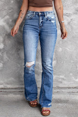 Angelina Distressed Flare Jeans From Threaded Pear