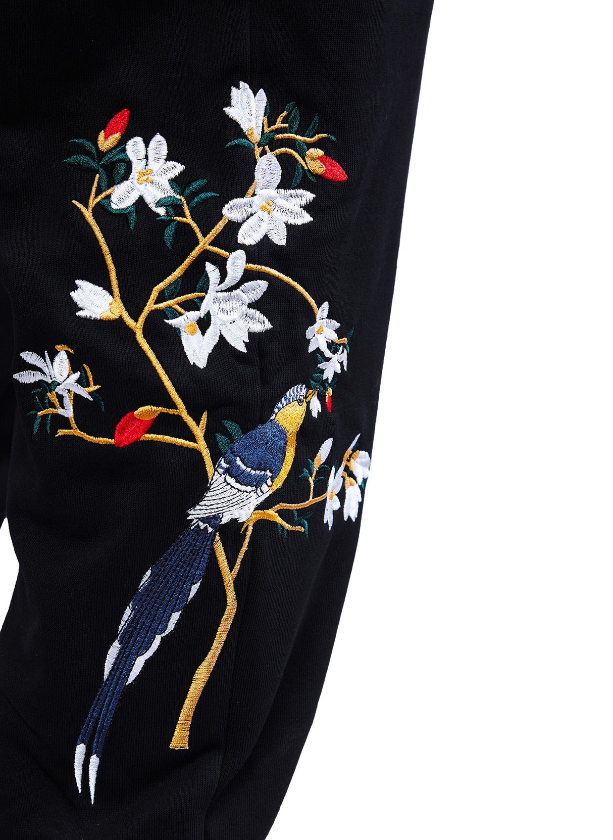 Flowers and Birds Embroidery Joggers  From Niepce Inc