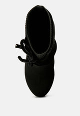 After Pay High Heel Velvet Knitted Boot from London Rag International