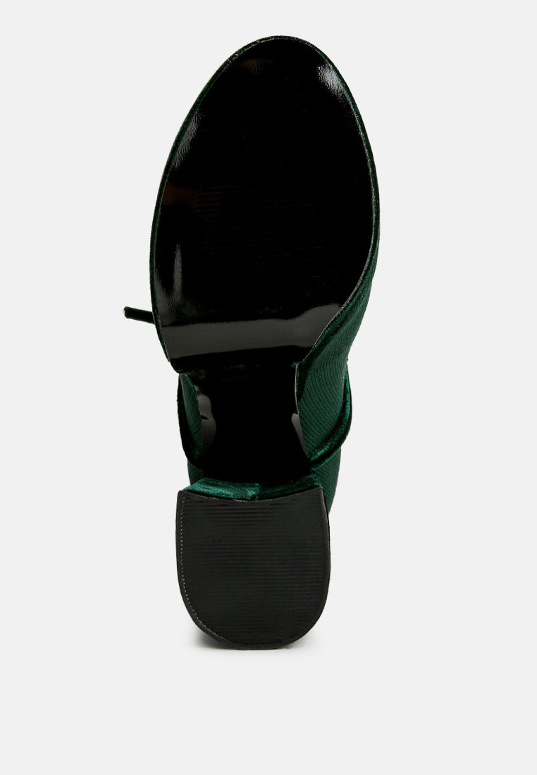 After Pay High Heel Velvet Knitted Boot from London Rag International