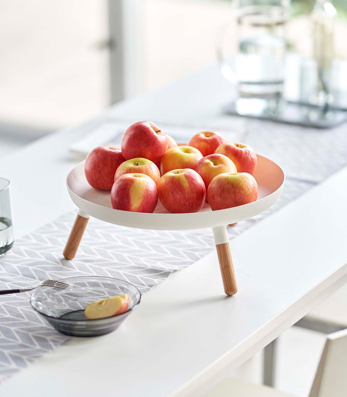 Countertop Pedestal Tray (5" H)  - Steel + Wood from Yamazaki Home