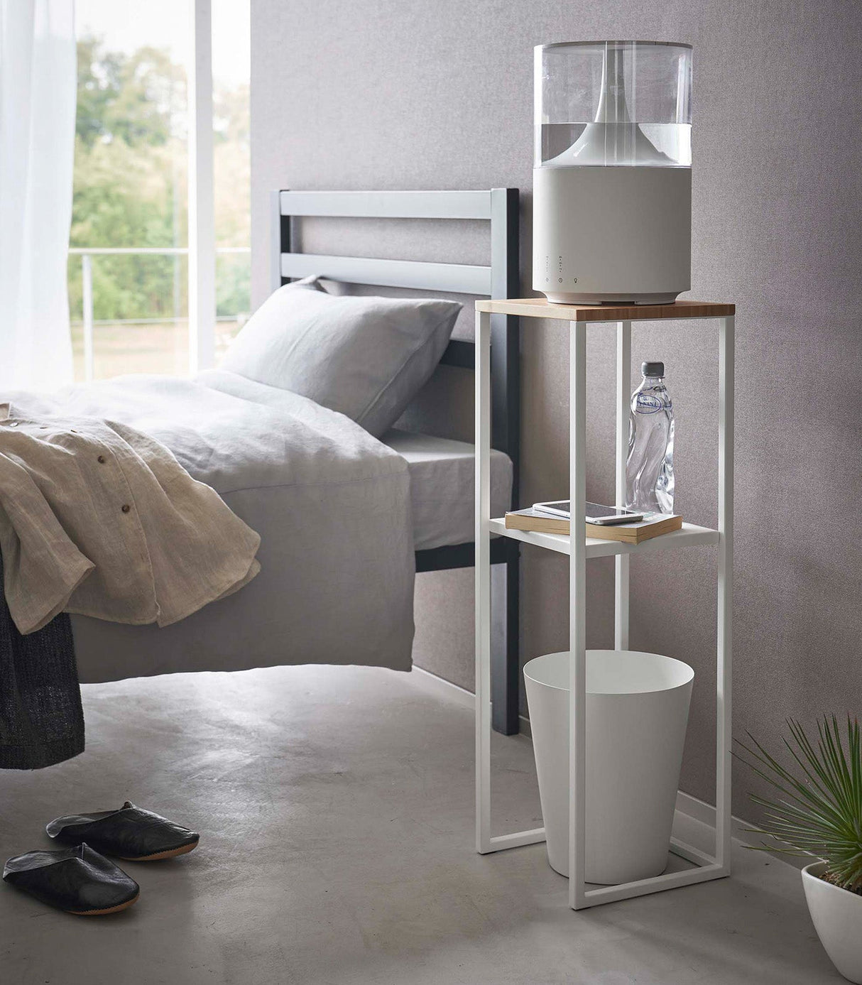 Two-Tier Display & Storage Shelf (31.5" H)  - Steel + Wood from Yamazaki Home