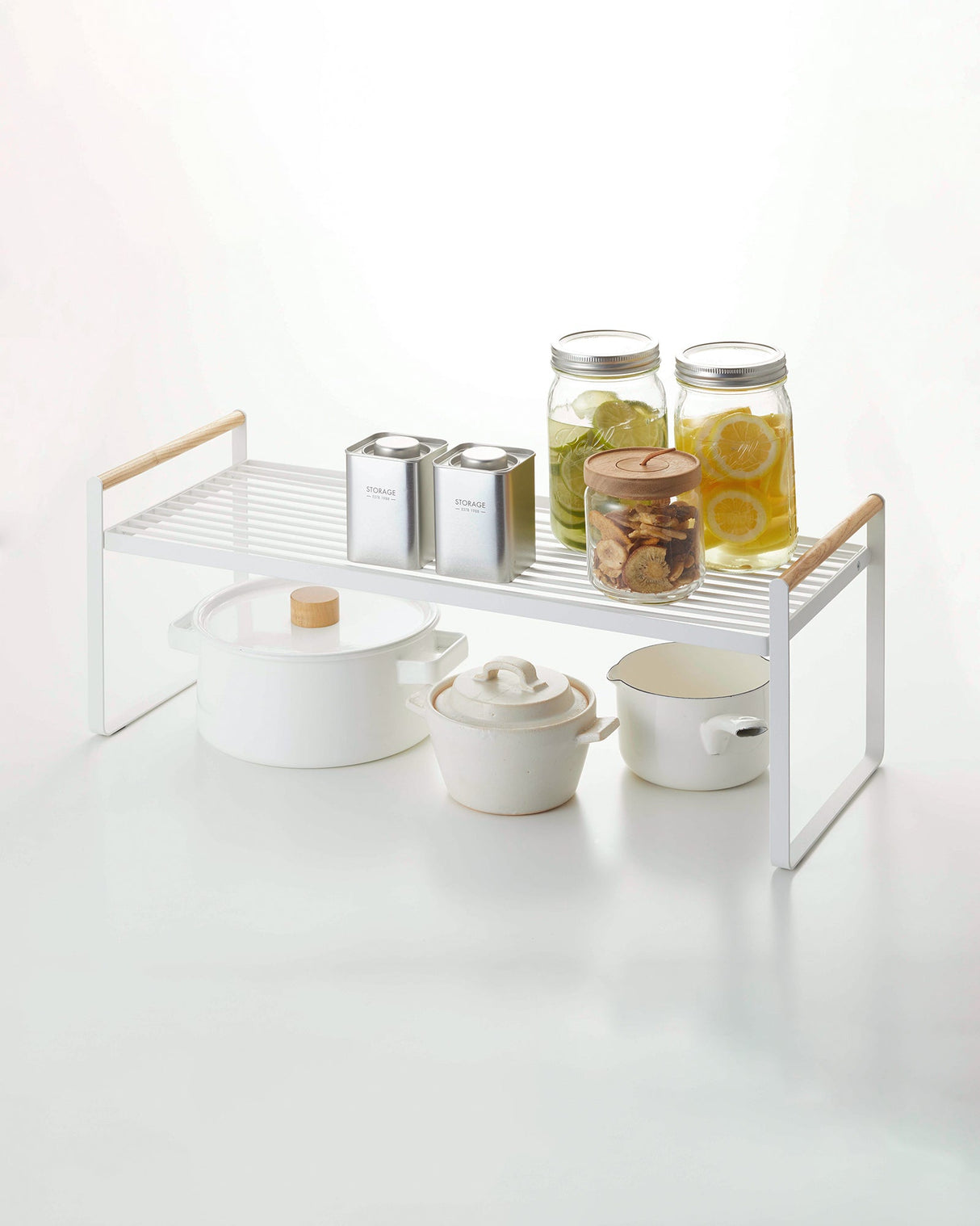 Countertop Wire Shelf - Steel + Wood from Yamazaki Home
