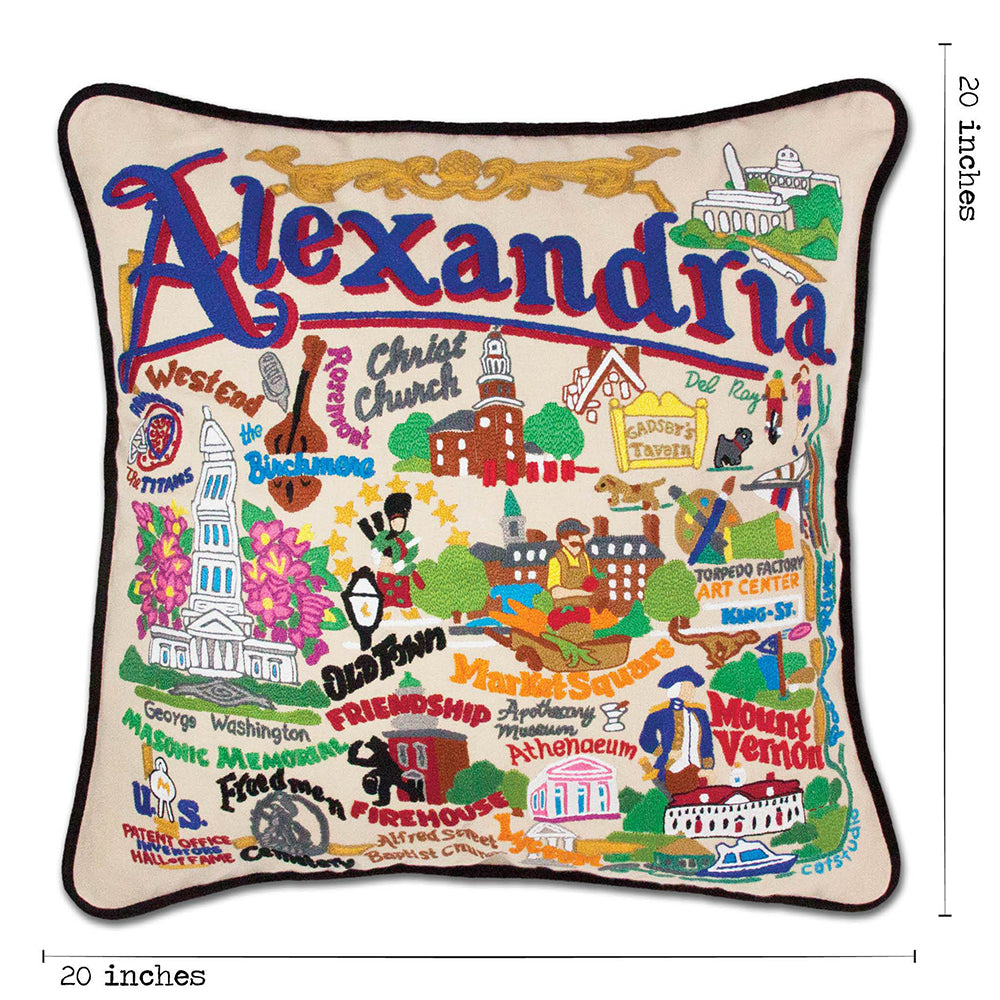 Alexandria Hand-Embroidered Pillow from Quirks!