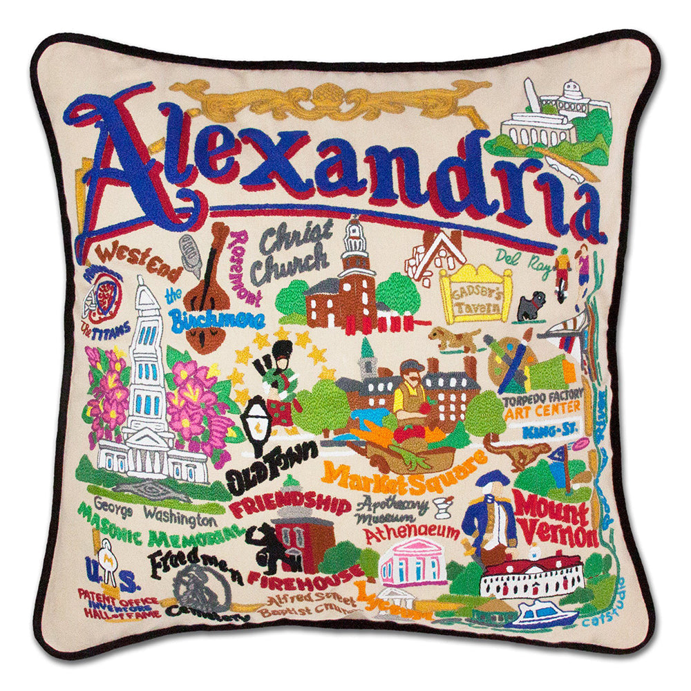 Alexandria Hand-Embroidered Pillow from Quirks!