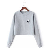 Alien Fleece Crop Top Sweater From Kawaii Stop