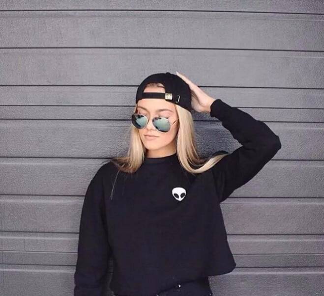 Alien Fleece Crop Top Sweater From Kawaii Stop