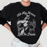 All My Hexas Live In Texas Sweatshirt from Peachy Sunday
